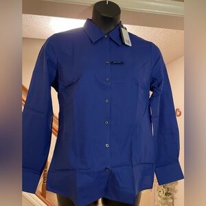 NWT Cutter & Buck Royal Blue Button-up Long-Sleeved Blouse - Size Large